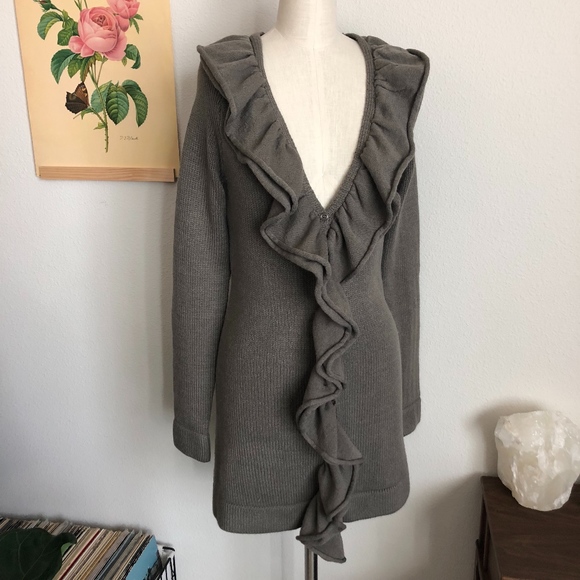 The Limited Sweaters - Cozy Long Ruffled Cardigan